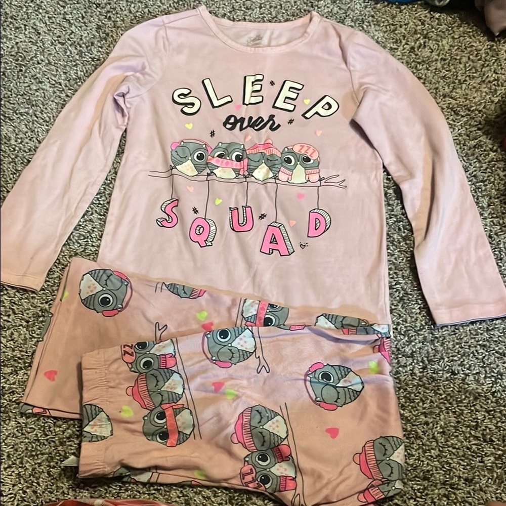 Justice Pink Sleep Over Squad Pajama Set